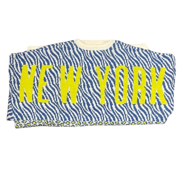 SPIRIT JERSEY | NWT Crew Neck Neon Leopard Print New York Sweater | Size XS & S - Picture 9 of 13